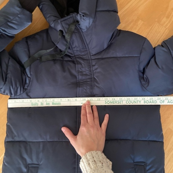 Dualist Stella Coat Womens T1 Navy Hooded Long Puffer Parka Synthetic Insulated - Picture 11 of 16